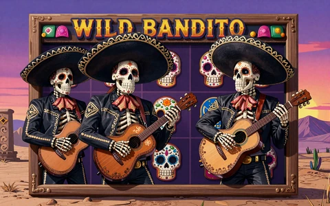 Wild Bandito PG Soft Slot mit Tag der Toten Mariachi-Skelett-Band